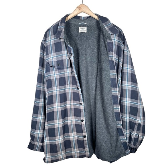 L.L.BEAN Vintage Heavy Cotton Fleece-Lined Flannel - Picture 8 of 14